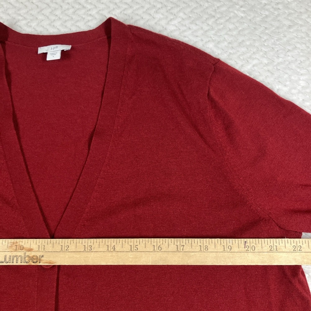 J. Jill Cardigan Sweater Large Red Button Holidays‎ Christmas - Picture 10 of 12
